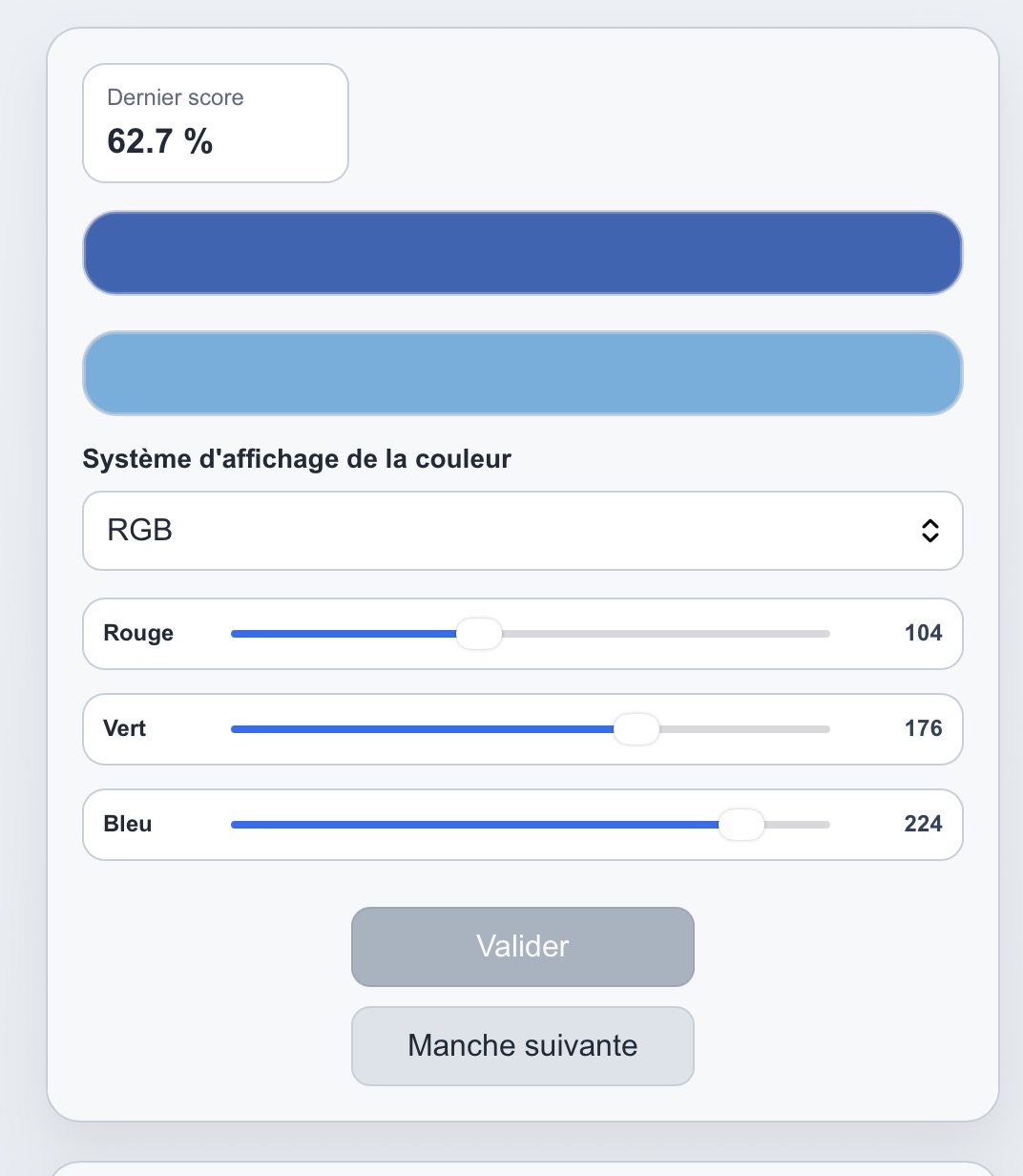 Mémoire couleur